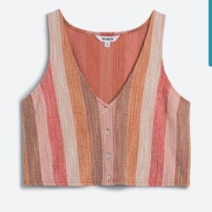 BB Dakota Cropped Button Front Tank